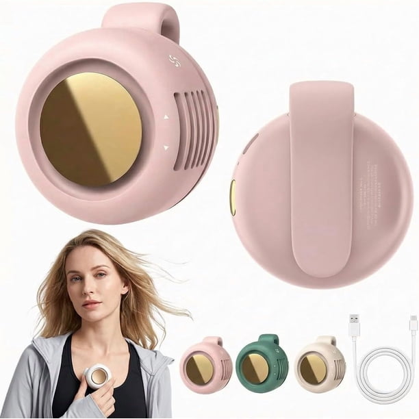Miniventilador portátil silencioso sin aspas 360° rotación clip camisa cintura 3 velocidades