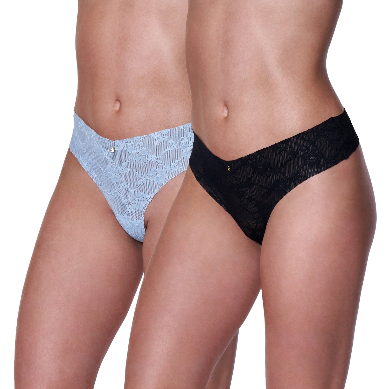 Baziani - Pack 2 Calzones Bikini Encaje 20577 Negro M