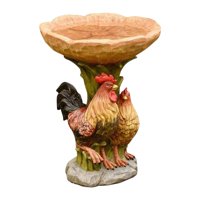 Ioensy - Alimentador De Resina, Estatua De Gallo, Estatuilla Para Parque, Inauguración De La Casa, Jardín, Cuenco De Baño Para Pájaros
