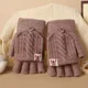 thumbnail image 2 of Guantes sin dedos para niños, niños, adultos, invierno, cálidos, tejidos, convertibles, con parte superior abatible, mitones sin dedos, 2 of 5