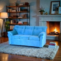 Muebles Altiro - Sofá Mateo 3 Cuerpos - Tela Felpa Turquesa