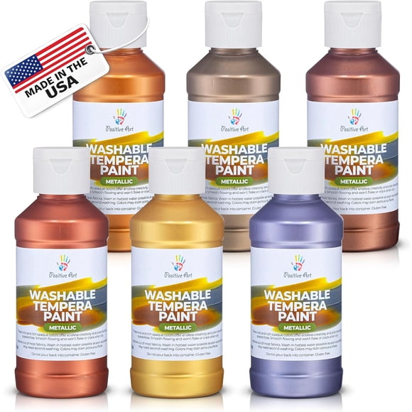 Témpera Lavable Positive Art 6 x 118 ml Metálica