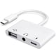 thumbnail image 1 of Adaptador USB C a USB 3 en 1 con conector para auriculares de 3,5 mm + OTG 60W PD, 1 of 8