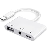 Akwor - Adaptador Usb C A Usb 3 En 1 Con Conector Para Auriculares De 3,5 Mm + Otg 60W Pd