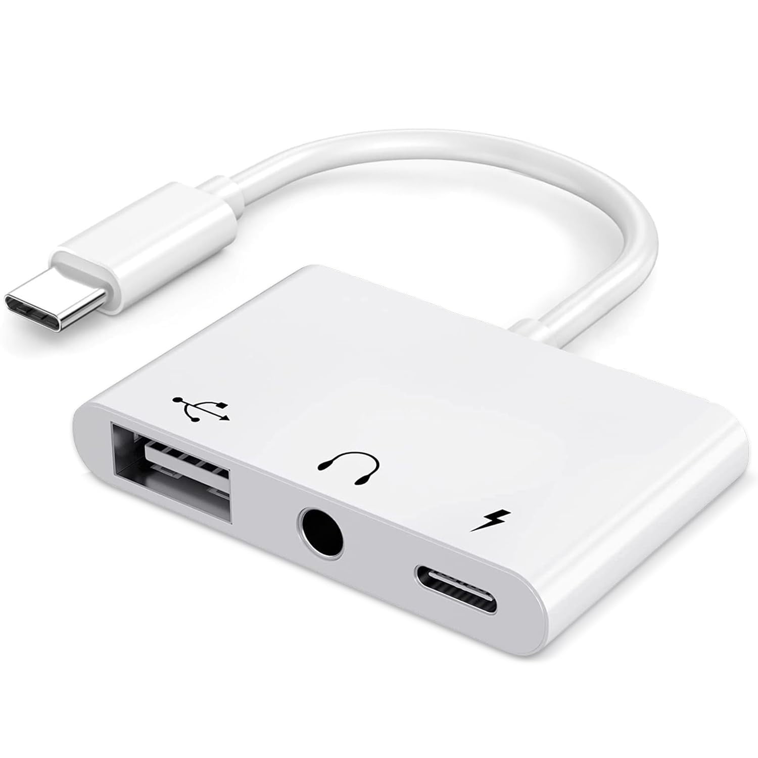 Akwor - Adaptador Usb C A Usb 3 En 1 Con Conector Para Auriculares De 3,5 Mm + Otg 60w Pd