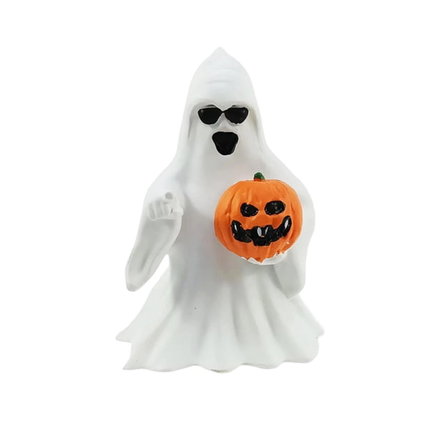 Figura Decorativa Embrujada de Halloween, Escultura de Adorno, Estatuas Embrujadas de Resina Espeluznantes para Sala de Estar, Fiesta Temática Navideñ Sosteniendo la calabaza