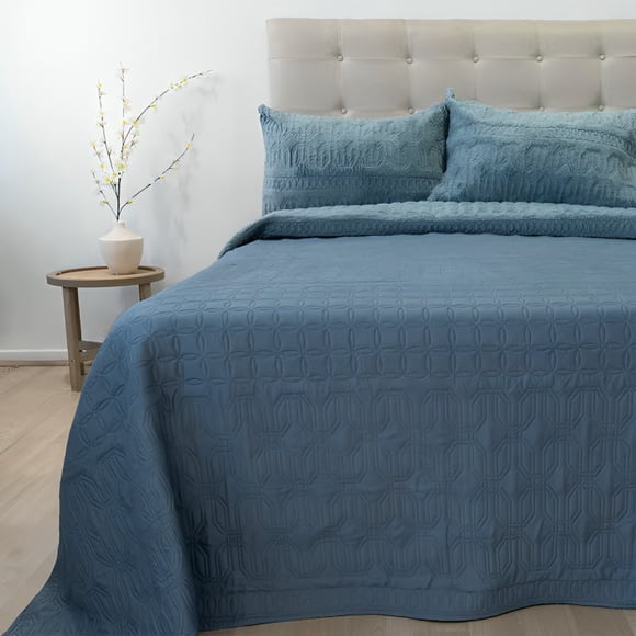 Quilt Hotpress Viena Con Sherpa 2 Plazas / Azul – Doral