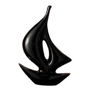 Bothyi - Estatua De Barco De Vela Coleccionable Regalo Interior Arte Artesanía Decoración De Sala De Estar Negro