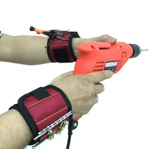 Genérico - Pulsera Brazalete Magnético Sujeta Tornillos Rojo