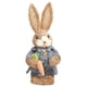 thumbnail image 2 of de paja de simulación de Pascua, conejo de paja artificial con adorno de zanahoria Conejo lindo de piezaza para la temática de Pascua , GRIS, 2 of 5