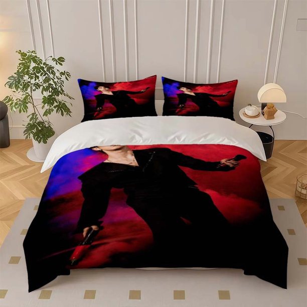 SEVENTEEN Stage Themed Bedding Set Three-Piece Duvet Cover and Pillowcase Set Soft and Comfortable