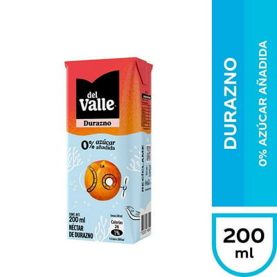 Néctar Durazno 0% Azúcar Añadida Caja 200 Ml Del Valle