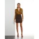 thumbnail image 1 of Minifalda Nocturne drapeada de cintura alta Neo Brown para mujer, 1 of 2