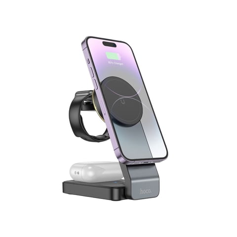 Estación De Carga Inalámbrica Magsafe 3 En 1 Hoco Cq3