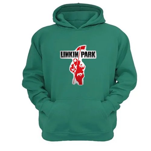 Genérico - Polerón Canguro Linkin Park Verde Aguamarina Talla S Unisex