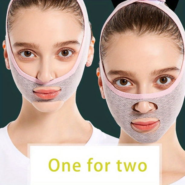 1pc V-Line Shaping Face Mask with Chin Lifting Strap - Double Chin Reducer and Face Tightening Belt for Sculpted and Lifted Look