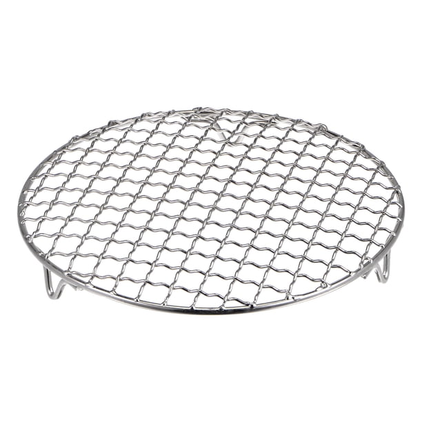 Rejilla de Cocina Redonda Uxcell, Rejillas de Red de Parrilla de Barbacoa de Alambre Cruzado de Acero Inoxidable 201 de 7 pulgadas con Patas