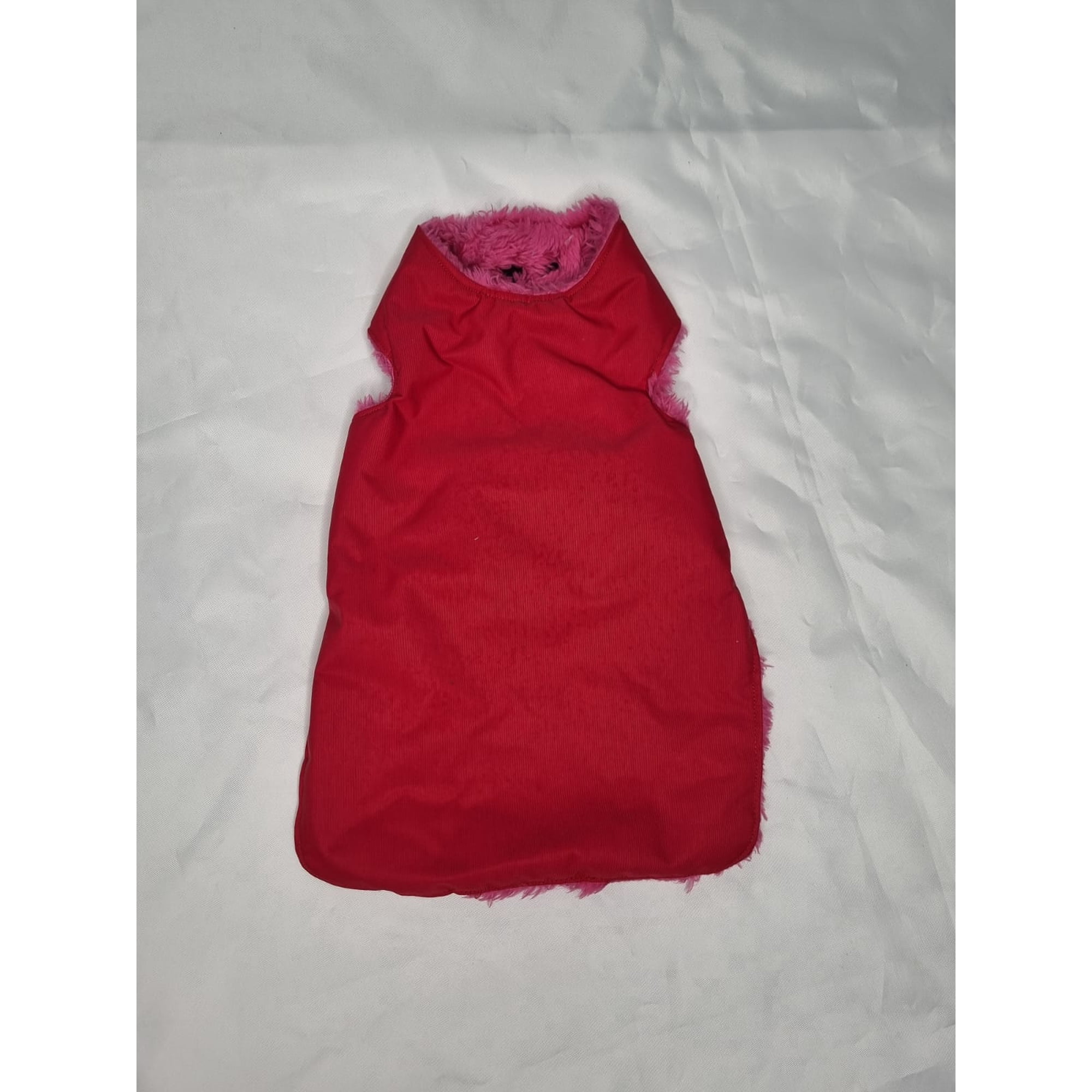 Capa mascota impermeable roja con fucsia talla XS