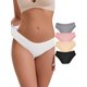 thumbnail image 1 of INSPIRE CHIC Ropa interior femenina de cintura baja que levanta los glúteos, hilo de algodón cómodo y transpirable, 5 paquetes S 1 gris 1 blanco 1 negro 1 rosa 1 beige, 1 of 5