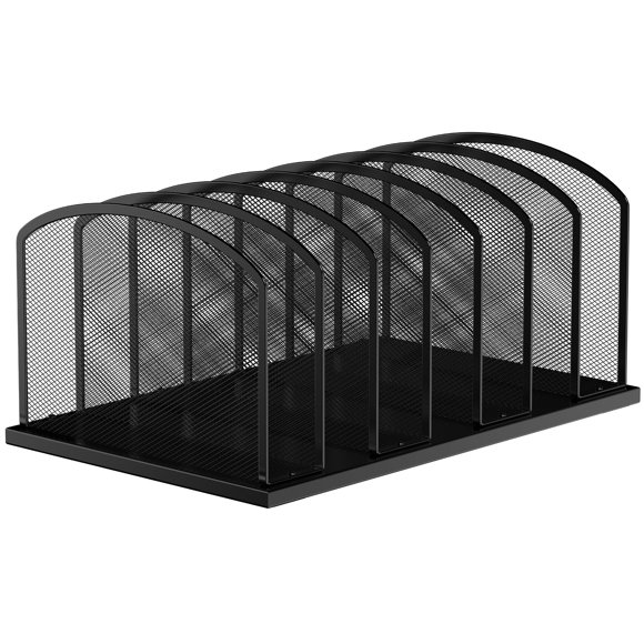 Organizador de archivos MINDEPOT de 7 secciones con malla, negro, 1 unidad