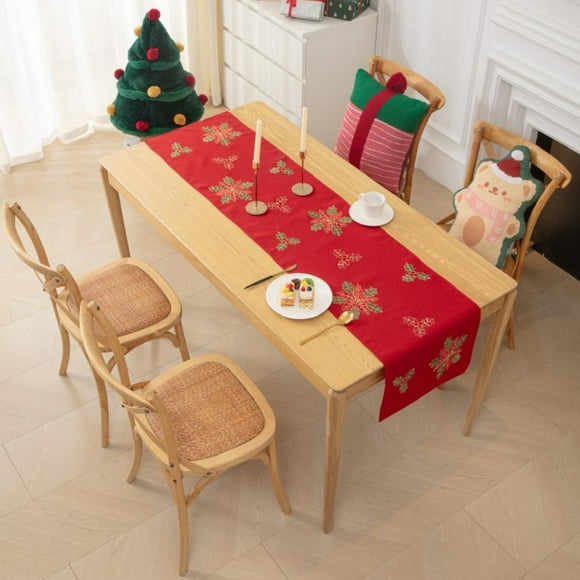 Camino de Mesa Navideño 36x180 cm Diseño en Arpillera Ideal para Decoración md05