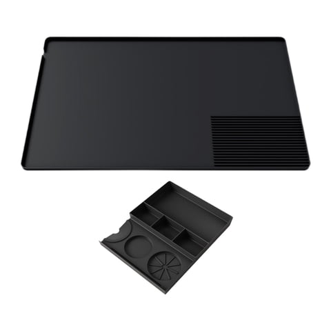 Bothyi - Tapete De Silicona Antideslizante Para Cafetera Espresso (60 X 40 Cm, Con Bordes Elevados), Color Negro