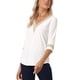 thumbnail image 4 of INSPIRE CHIC Estilo Blusas de Mujer Mangas 3/4 Cuello en V Casual Color Contrastante con Encaje Talla XL Blanco, 4 of 5