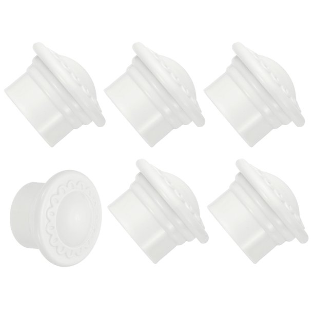 Uxcell Extremos de Barra de Cortina, 6 Piezas de Tapas de Cabeza de Riel de Cortina de Plástico para Ventana Decorativa Moderna de Hogar Oficina, Blanco