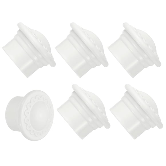 Uxcell Extremos de Barra de Cortina, 6 Piezas de Tapas de Cabeza de Riel de Cortina de Plástico para Ventana Decorativa Moderna de Hogar Oficina, Blanco