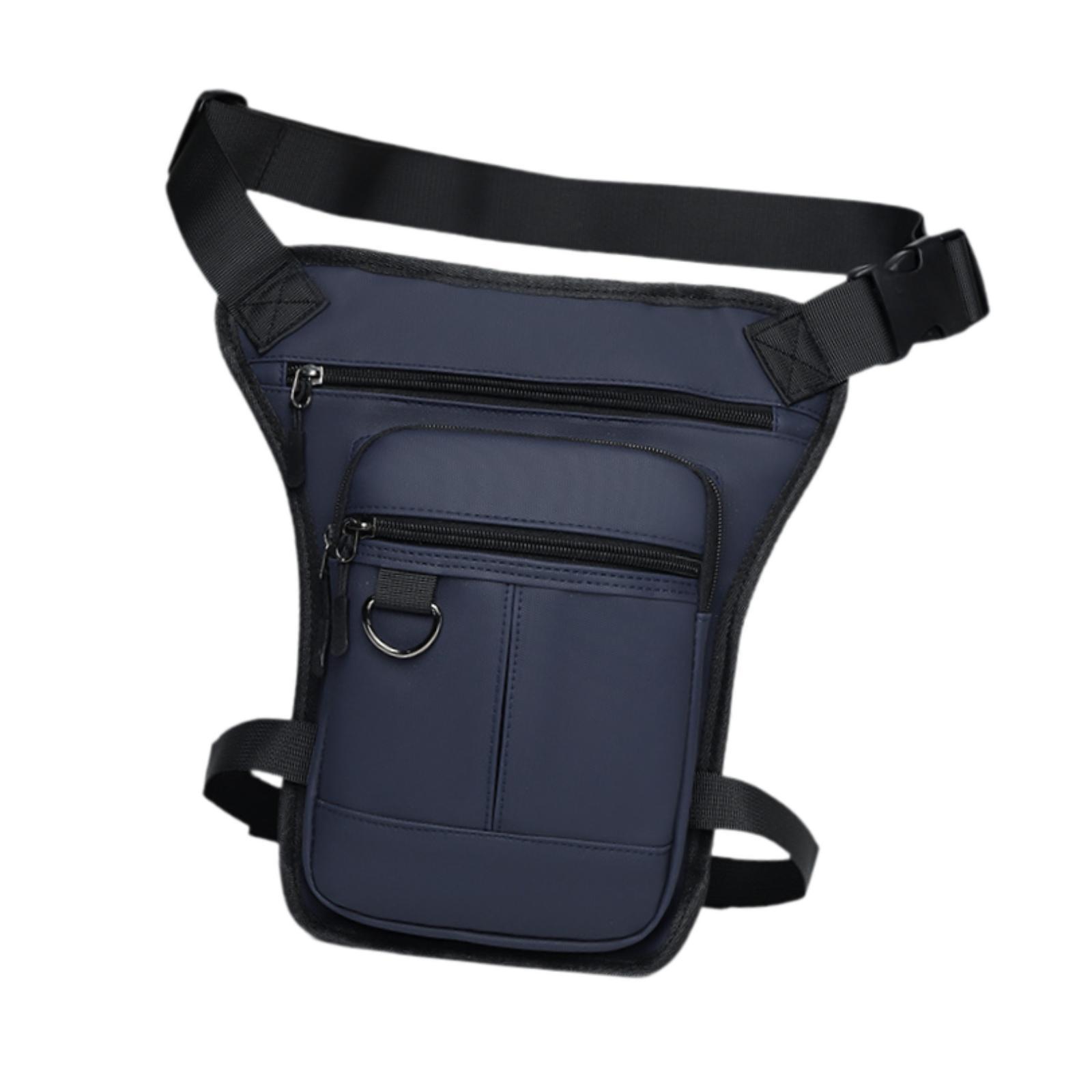Magideal - Bolso De Muslo Para Hombre, Bolso De Cinturón, Bolso De Motocicleta, Múltiples Bolsillos, Bolso De Muslo Portátil Versátil, Bolso Multiusos Para Sende Azul