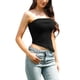 thumbnail image 4 of INSPIRE CHIC Top sin tirantes para mujer con dobladillo asimétrico, doble forro, bandeau de verano para salir, talla M, color negro, 4 of 6