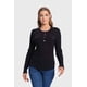 thumbnail image 1 of Polera Mujer Rib Aplicación Negro, 1 of 5