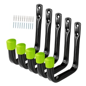 Bothyi - 5 Ganchos De Utilidad, Colgador De Almacenamiento, Organización, Bicicletas, Ganchos De Garaje Resistentes, Verde