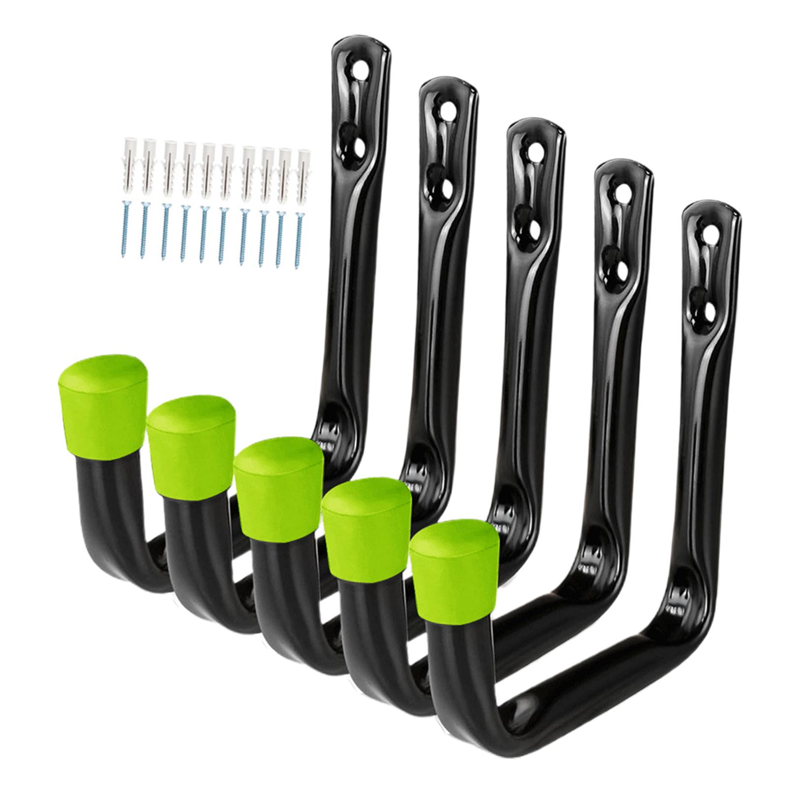 Bothyi - 5 Ganchos De Utilidad, Colgador De Almacenamiento, Organización, Bicicletas, Ganchos De Garaje Resistentes, Verde
