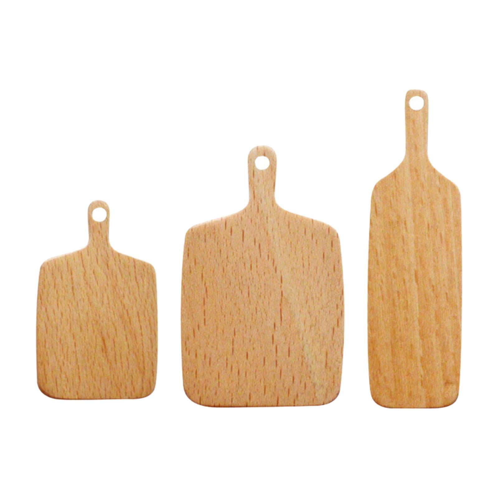 Bothyi - 1:6 1:12 Casa De Muñecas Tabla Para Servir Queso Con Mango Modelos Set Marrón Claro