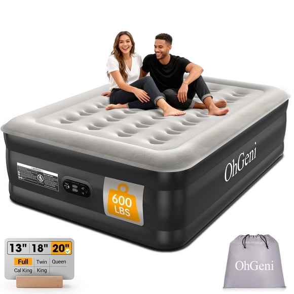 Colchón inflable OhGeni Full con bomba integrada y soporte de 600 kg