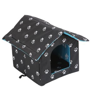 Ioensy - Oxford Tela Al Aire Libre Gatos Salvajes Casa Cálida Impermeable Cama Perrera Tienda Invierno Cuadrado S Negro