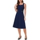 thumbnail image 2 of INSPIRE CHIC Vestido Vintage de Trabajo para Mujeres Línea A Cuello Cuadrado Sin Mangas Oficina Formal Vestidos de Noche Midi XL Azul Oscuro, 2 of 6