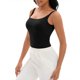 thumbnail image 4 of INSPIRE CHIC Camiseta de Tirantes Ajustables con Sujetador Incorporado para Mujer, Escote Cuadrado, Cami, Negro M, 4 of 6