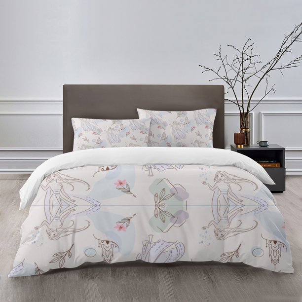 Frozen Bedding Sets Bed Cartoon Duvet Cover Lightweight 3 Piece Bet Sets for Kids Boys Girls