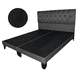 thumbnail image 1 of Base de Cama con Respaldo a Piso Super King Negro Felpa, 1 of 2