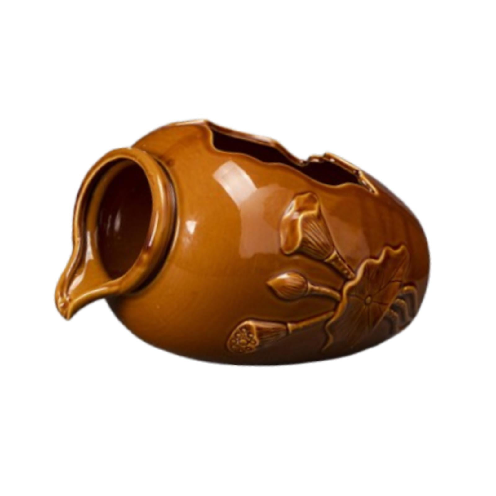 Magideal - Jarra De Fuente De Circulación De Cerámica, Jarra De Cascada De Cerámica, Paisaje De Fuente De Agua, Adorno De Agua Que Fluye Para Interior Y Exterior M