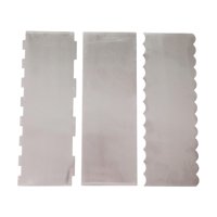 Magideal - 3 Uds Raspador De Torta Decoración De Pasteles Peine Queso Diy Fondant Crema Borde Más Suave Herramienta De Decoración De Pasteles De Acero Inoxidable