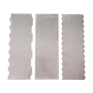 Magideal - 3 Uds Raspador De Torta Decoración De Pasteles Peine Queso Diy Fondant Crema Borde Más Suave Herramienta De Decoración De Pasteles De Acero Inoxidable