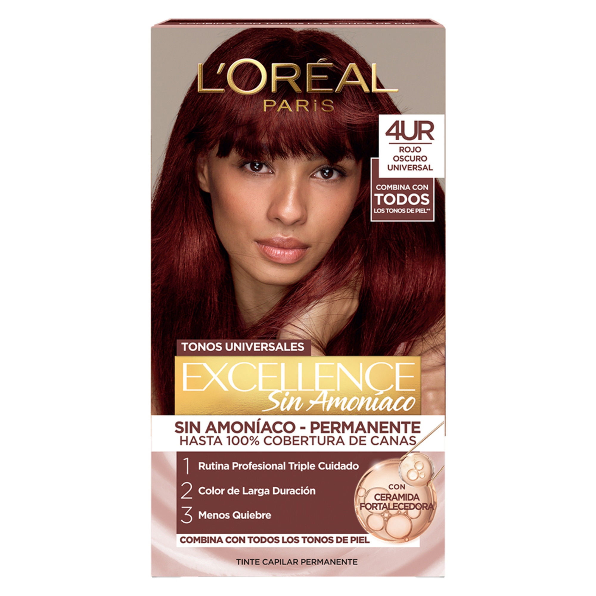 Coloración Cabello Sin Amonico 4ur Rojo Oscuro Universal 45 g L'Oréal