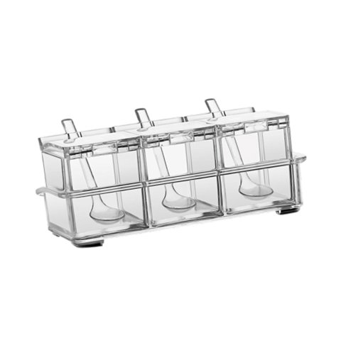 Bothyi - Juego De Caja De Condimentos Transparente, Tarro De Especias De Cocina Fácil De Limpiar Para El Comedor Y El Hogar