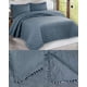 thumbnail image 3 of Quilt Premium Blanco Boho-Chic con Pompones 2 Plazas, 3 of 4