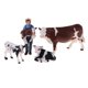 thumbnail image 1 of Figuras De Animales De Granja De Simulación, Juguete De Animales De Granja De Plástico Con Granjero Y 4 Vacas, 1 of 5