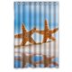 thumbnail image 1 of Cortina de ducha con diseño de estrella de mar y conchas marinas, juego de cortinas de baño con ganchos, tamaño 48 x 72 pulgadas, 1 of 3
