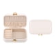 thumbnail image 1 of Caja de joyería de cuero PU REGALWOVEN para mujeres, organizador de joyas de una sola capa con cierre a presión blanco, 1 of 7